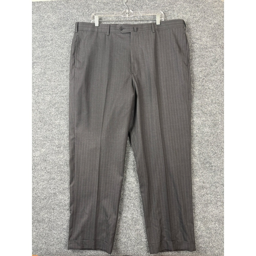 Brooks Brothers Dress Pants Mens Size 41x29 Grey Pinstripe Wool Old Money Preppy